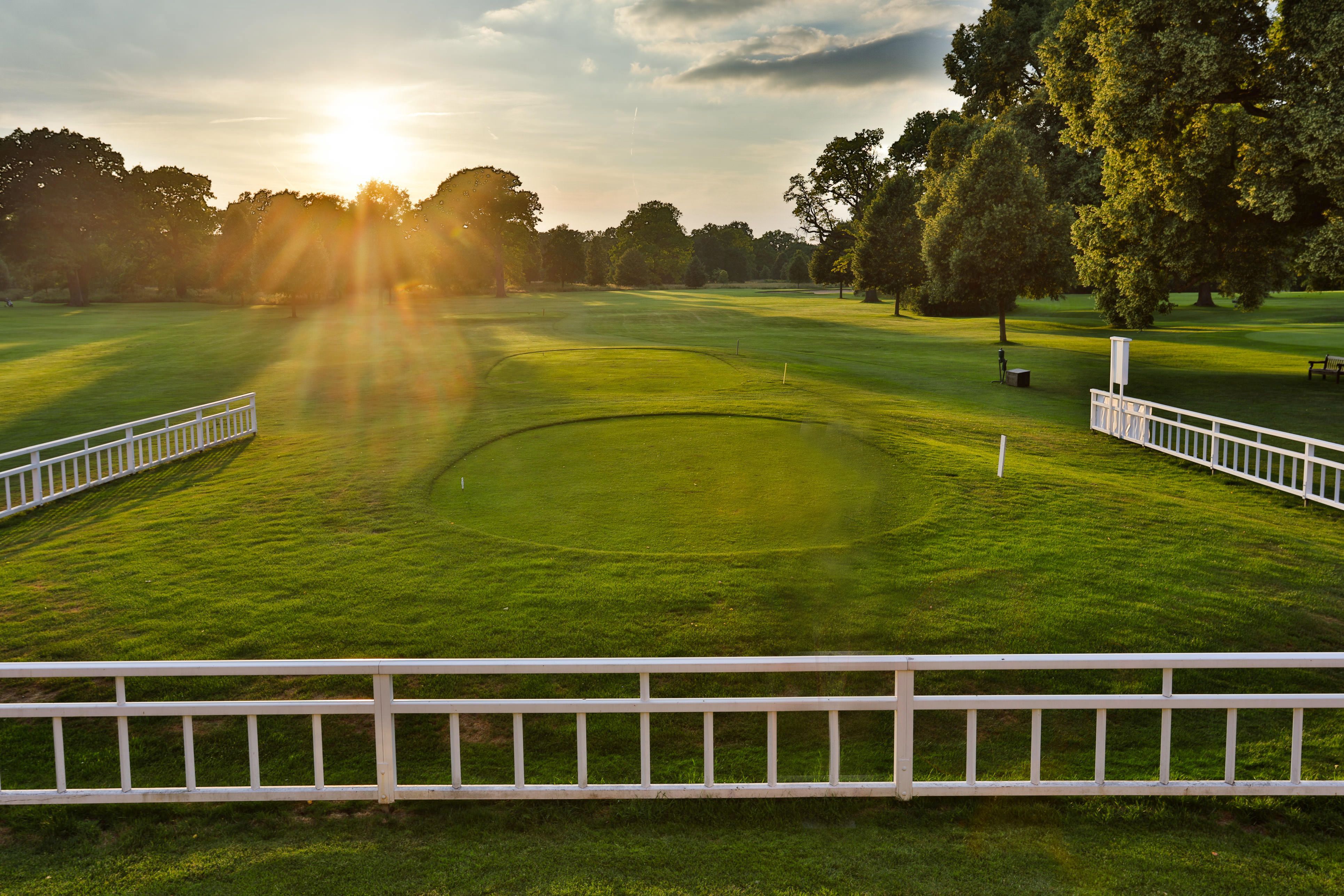 Golfplatz im Abendlicht